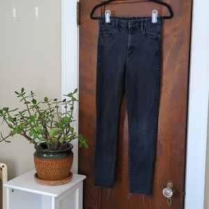 MOTHER | Women's Jeans High Waisted Looker Ankle Fray in Blackbird - Sz 26